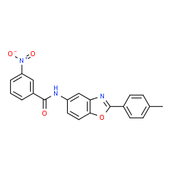 ChemSpider 2D Image | N-[2-(4-Methylphenyl)-1,3-benzoxazol-5-yl]-3-nitrobenzamide | C21H15N3O4