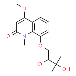 ChemSpider 2D Image | 8-(2,3-dihydroxy-3-methylbutoxy)-4-methoxy-1-methyl-2-quinolinone | C16H21NO5