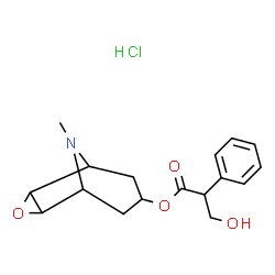 ChemSpider 2D Image | 9-Methyl-3-oxa-9-azatricyclo[3.3.1.0~2,4~]non-7-yl 3-hydroxy-2-phenylpropanoate hydrochloride (1:1) | C17H22ClNO4