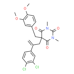 ChemSpider 2D Image | 5-[2-(3,4-Dichlorophenyl)-2-propen-1-yl]-5-(3,4-dimethoxybenzyl)-1,3-dimethyl-2,4,6(1H,3H,5H)-pyrimidinetrione | C24H24Cl2N2O5