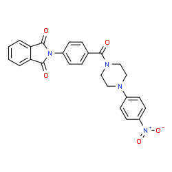 ChemSpider 2D Image | 2-(4-{[4-(4-Nitrophenyl)-1-piperazinyl]carbonyl}phenyl)-1H-isoindole-1,3(2H)-dione | C25H20N4O5