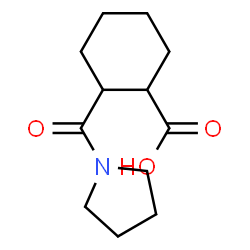 ChemSpider 2D Image | 2-(1-Pyrrolidinylcarbonyl)cyclohexanecarboxylic acid | C12H19NO3