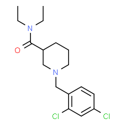 ChemSpider 2D Image | 1-(2,4-Dichlorobenzyl)-N,N-diethyl-3-piperidinecarboxamide | C17H24Cl2N2O