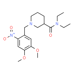 ChemSpider 2D Image | 1-(4,5-Dimethoxy-2-nitrobenzyl)-N,N-diethyl-3-piperidinecarboxamide | C19H29N3O5