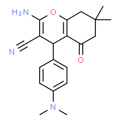 ChemSpider 2D Image | 2-Amino-4-[4-(dimethylamino)phenyl]-7,7-dimethyl-5-oxo-5,6,7,8-tetrahydro-4H-chromene-3-carbonitrile | C20H23N3O2