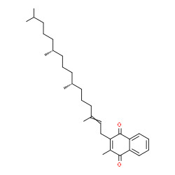 ChemSpider 2D Image | 2-Methyl-3-[(7R,11R)-3,7,11,15-tetramethyl-2-hexadecen-1-yl]-1,4-naphthoquinone | C31H46O2