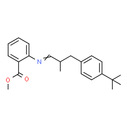 ChemSpider 2D Image | Methyl 2-({2-methyl-3-[4-(2-methyl-2-propanyl)phenyl]propylidene}amino)benzoate | C22H27NO2