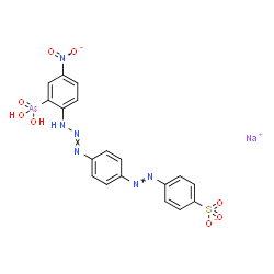 ChemSpider 2D Image | Sodium 4-({4-[3-(2-arsono-4-nitrophenyl)triaz-1-en-1-yl]phenyl}diazenyl)benzenesulfonate | C18H14AsN6NaO8S
