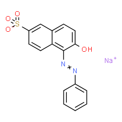 ChemSpider 2D Image | Sodium 6-hydroxy-5-(phenyldiazenyl)-2-naphthalenesulfonate | C16H11N2NaO4S