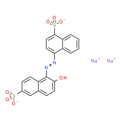 ChemSpider 2D Image | Disodium 4-[(2-hydroxy-6-sulfonato-1-naphthyl)diazenyl]-1-naphthalenesulfonate | C20H12N2Na2O7S2