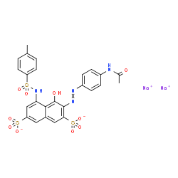 ChemSpider 2D Image | Disodium 3-[(4-acetamidophenyl)diazenyl]-4-hydroxy-5-{[(4-methylphenyl)sulfonyl]amino}-2,7-naphthalenedisulfonate | C25H20N4Na2O10S3
