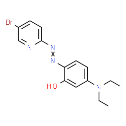 ChemSpider 2D Image | 2-[(5-Bromo-2-pyridinyl)diazenyl]-5-(diethylamino)phenol | C15H17BrN4O