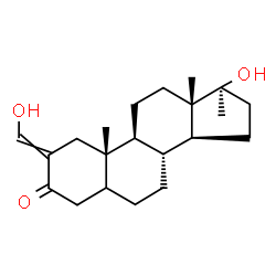 ChemSpider 2D Image | (17Î²)-17-Hydroxy-2-(hydroxymethylene)-17-methylandrostan-3-one | C21H32O3