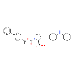 ChemSpider 2D Image | 1-({[2-(4-Biphenylyl)-2-propanyl]oxy}carbonyl)-L-proline - N-cyclohexylcyclohexanamine (1:1) | C33H46N2O4