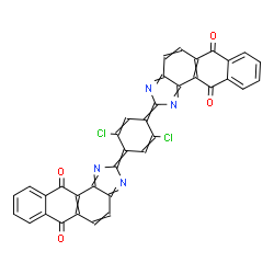 ChemSpider 2D Image | 2,2'-(2,5-Dichloro-2,5-cyclohexadiene-1,4-diylidene)bis(2H-anthra[1,2-d]imidazole-6,11-dione) | C36H14Cl2N4O4