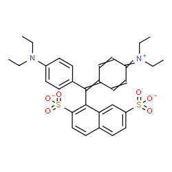 ChemSpider 2D Image | 1-{[4-(Diethylamino)phenyl][4-(diethyliminio)-2,5-cyclohexadien-1-ylidene]methyl}-2,7-naphthalenedisulfonate | C31H33N2O6S2