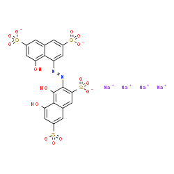 ChemSpider 2D Image | Tetrasodium 4,5-dihydroxy-3-[(8-hydroxy-3,6-disulfonato-1-naphthyl)diazenyl]-2,7-naphthalenedisulfonate | C20H10N2Na4O15S4