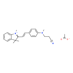 ChemSpider 2D Image | 2-[(E)-2-{4-[(2-Cyanoethyl)(methyl)amino]phenyl}vinyl]-1,3,3-trimethyl-3H-indolium acetate | C25H29N3O2