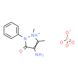 ChemSpider 2D Image | 4-amino-1,5-dimethyl-2-phenyl-pyrazol-1-ium-3-one phosphate | C11H14N3O5P