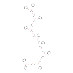 ChemSpider 2D Image | Diphenyl 6,9,11,14-tetramethyl-7,13-diphenyl-4,10,16-trioxa-7,13-diphosphanonadecane-2,18-diyl bis(6,10,14-trimethyl-8,16,16-triphenoxy-4,7,9,12,15-pentaoxa-8,16-diphosphahexadecan-2-yl) bis(phosphite
) | C102H134O25P8