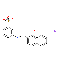 ChemSpider 2D Image | Sodium 3-[(1-hydroxy-2-naphthyl)diazenyl]benzenesulfonate | C16H11N2NaO4S