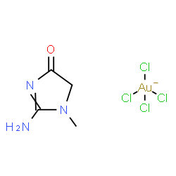 ChemSpider 2D Image | 2-amino-1-methyl-5H-imidazol-4-one; tetrachlorogold | C4H7AuCl4N3O
