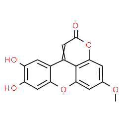 ChemSpider 2D Image | 9,10-Dihydroxy-5-methoxy-2H-pyrano[2,3,4-kl]xanthen-2-one | C16H10O6