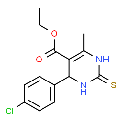 ChemSpider 2D Image | Ethyl 4-(4-chlorophenyl)-6-methyl-2-thioxo-1,2,3,4-tetrahydro-5-pyrimidinecarboxylate | C14H15ClN2O2S