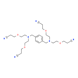 ChemSpider 2D Image | 3,3',3'',3'''-{1,4-Phenylenebis[methylenenitrilobis(2,1-ethanediyloxy)]}tetrapropanenitrile | C28H40N6O4