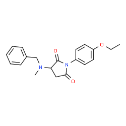 ChemSpider 2D Image | 3-[Benzyl(methyl)amino]-1-(4-ethoxyphenyl)-2,5-pyrrolidinedione | C20H22N2O3