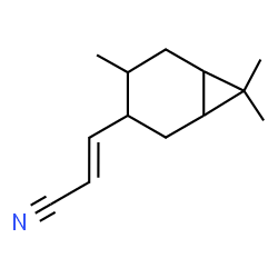 ChemSpider 2D Image | (2E)-3-(4,7,7-Trimethylbicyclo[4.1.0]hept-3-yl)acrylonitrile | C13H19N