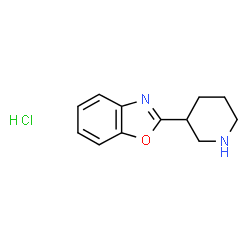 ChemSpider 2D Image | 2-(3-Piperidinyl)-1,3-benzoxazole hydrochloride | C12H15ClN2O