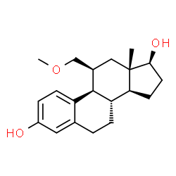 ChemSpider 2D Image | (11beta,17beta)-11-(Methoxymethyl)estra-1(10),2,4-triene-3,17-diol | C20H28O3