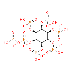 ChemSpider 2D Image | Diphosphoric acid, mono[(1beta,2alpha,3alpha,4alpha,5beta,6alpha)-2,3,4,5,6-pentakis(phosphonooxy)cyclohexyl] ester, ion(7-) | C6H12O27P7