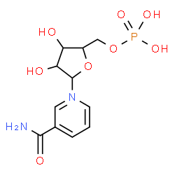 ChemSpider 2D Image | [5-(3-carbamoyl-1-pyridyl)-3,4-dihydroxy-tetrahydrofuran-2-yl]methyl dihydrogen phosphate | C11H16N2O8P