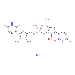 ChemSpider 2D Image | ammonia; [5-(2,4-dioxopyrimidin-1-yl)-3,4-dihydroxy-tetrahydrofuran-2-yl]methyl [5-(2,4-dioxopyrimidin-1-yl)-4-hydroxy-2-(hydroxymethyl)tetrahydrofuran-3-yl] hydrogen phosphate | C18H26N5O14P