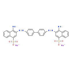 ChemSpider 2D Image | Disodium 3,3'-[4,4'-biphenyldiyldi(Z)-2,1-diazenediyl]bis(4-amino-1-naphthalenesulfonate) | C32H22N6Na2O6S2