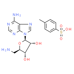 ChemSpider 2D Image | 5'-Amino-5'-deoxyadenosine 4-methylbenzenesulfonate (1:1) | C17H22N6O6S