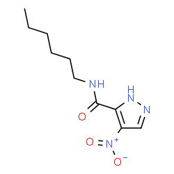 ChemSpider 2D Image | N-Hexyl-4-nitro-1H-pyrazole-5-carboxamide | C10H16N4O3