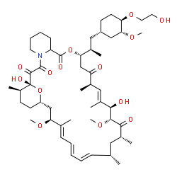 ChemSpider 2D Image | (1R,12S,15R,16E,18R,19R,21R,23S,24E,26E,28E,30S,32S,35R)-1,18-Dihydroxy-12-{(2R)-1-[(1S,3R,4R)-4-(2-hydroxyethoxy)-3-methoxycyclohexyl]-2-propanyl}-19,30-dimethoxy-15,17,21,23,29,35-hexamethyl-11,36-d
ioxa-4-azatricyclo[30.3.1.0~4,9~]hexatriaconta-16,24,26,28-tetraene-2,3,10,14,20-pentone | C53H83NO14