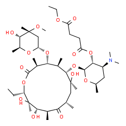 ChemSpider 2D Image | (2S,3R,4S,6R)-4-(Dimethylamino)-2-{[(3S,4R,5R,6S,7S,9S,11S,12S,13R,14S)-14-ethyl-7,12,13-trihydroxy-4-{[(2R,4R,5S,6S)-5-hydroxy-4-methoxy-4,6-dimethyltetrahydro-2H-pyran-2-yl]oxy}-3,5,7,9,11,13-hexame
thyl-2,10-dioxooxacyclotetradecan-6-yl]oxy}-6-methyltetrahydro-2H-pyran-3-yl ethyl succinate | C43H75NO16