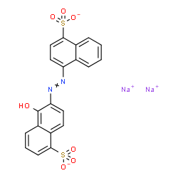 ChemSpider 2D Image | Disodium 5-hydroxy-6-[(4-sulfonato-1-naphthyl)diazenyl]-1-naphthalenesulfonate | C20H12N2Na2O7S2