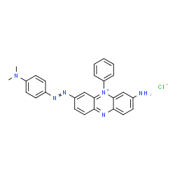 ChemSpider 2D Image | 3-Amino-7-{[4-(dimethylamino)phenyl]diazenyl}-5-phenylphenazin-5-ium chloride | C26H23ClN6