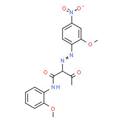 ChemSpider 2D Image | 2-[(2-Methoxy-4-nitrophenyl)diazenyl]-N-(2-methoxyphenyl)-3-oxobutanamide | C18H18N4O6
