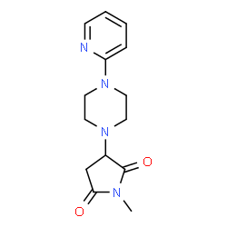 ChemSpider 2D Image | 1-Methyl-3-[4-(2-pyridinyl)-1-piperazinyl]-2,5-pyrrolidinedione | C14H18N4O2