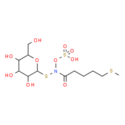 ChemSpider 2D Image | 1-S-{[5-(Methylsulfanyl)pentanoyl](sulfooxy)amino}-1-thiohexopyranose | C12H23NO10S3