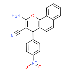 ChemSpider 2D Image | 2-Amino-4-(4-nitrophenyl)-4H-benzo[h]chromene-3-carbonitrile | C20H13N3O3