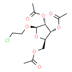 ChemSpider 2D Image | 2-Chloroethyl 2,3,5-tri-O-acetyl-beta-D-ribofuranoside | C13H19ClO8