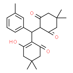ChemSpider 2D Image | 2-[(2-Hydroxy-4,4-dimethyl-6-oxo-1-cyclohexen-1-yl)(3-methylphenyl)methyl]-5,5-dimethyl-1,3-cyclohexanedione | C24H30O4