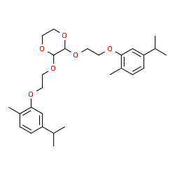 ChemSpider 2D Image | 2,3-Bis[2-(5-isopropyl-2-methylphenoxy)ethoxy]-1,4-dioxane | C28H40O6